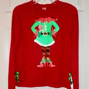 GIRL'S CHRISTMAS  ELF LIGHTWEIGHT SWEATSHIRT * LONG SLEEVE * SIZE XXL 18 * NEW *